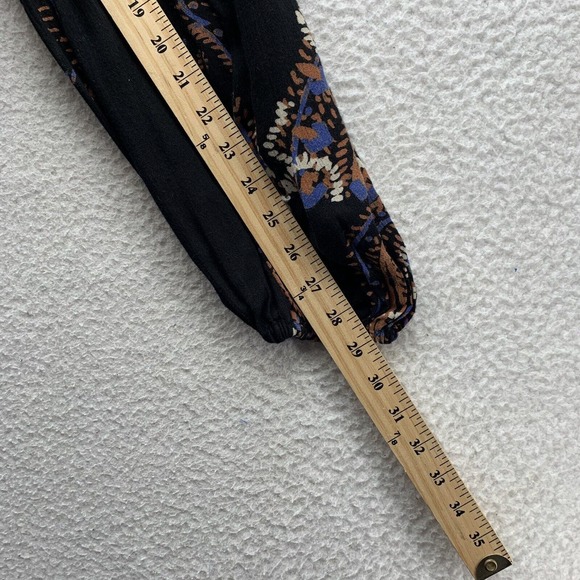 Free People Mini Dress Womens XS Flowy Loose Fit Boho Floral Hippie Pockets - Picture 12 of 13